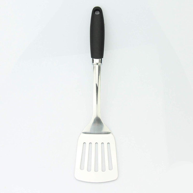JXWING Brushed Slotted Stainless Steel Turner, Non-Slip Spatula with Ergonomic Handle - Image 4